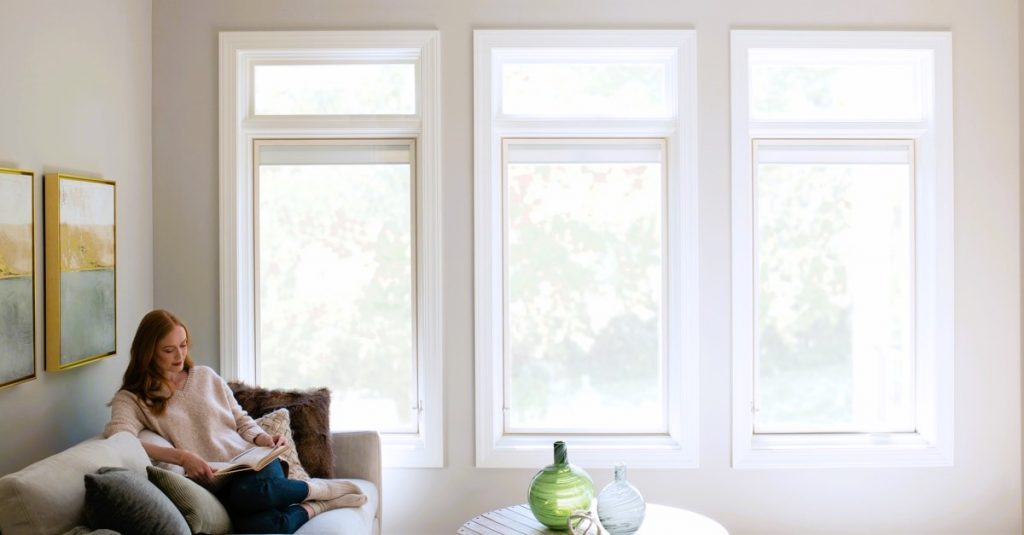 white triple glazed windows